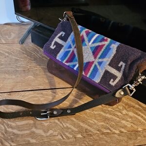 Pendleton wool and premium leather Crossbody Southwest Style